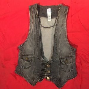 Sass And Bide grey denim Vest SYDNEY LABEL - RARE!